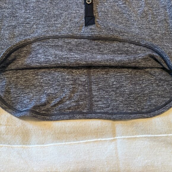 Lululemon V-Neck Long Sleeve Henley | Thumbholes | Heather Grey w/ Black Trim | - Picture 2 of 6